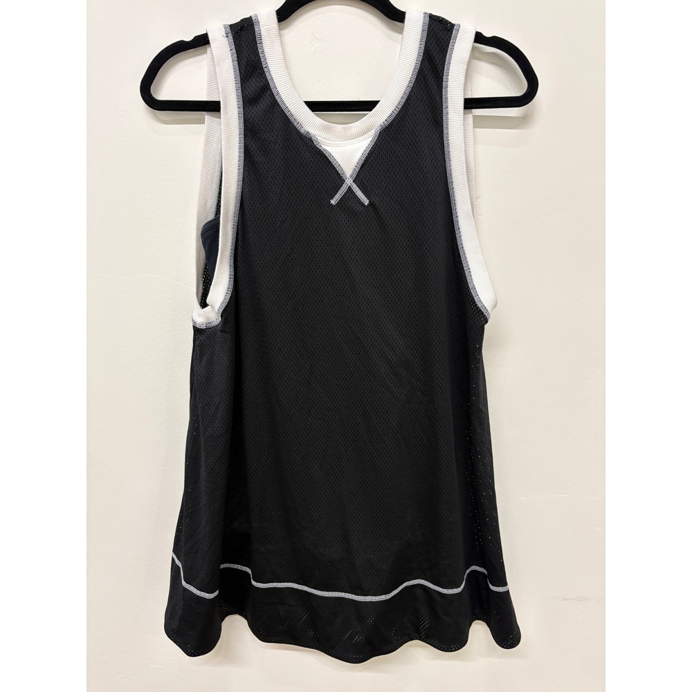 Free People FP Movement Mesh Athletic Dress Shorts Set Black White Small